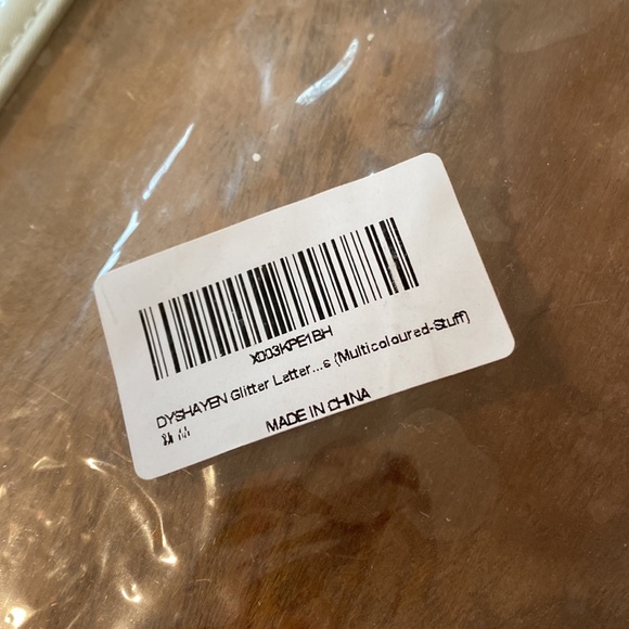 Dyshayen glitter letter “stuff” zip pouch - Picture 5 of 5